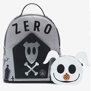 DISNEY THE NIGHTMARE BEFORE CHRISTMAS Zero Tombstone MINI BACKPACK & COIN PURSE!